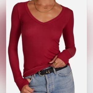 Michael Lauren Red Long Sleeve Top